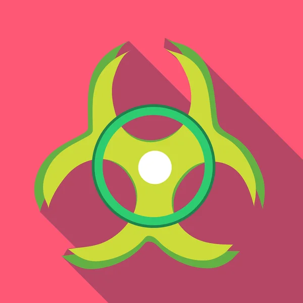 Biohazard ikonu symbolu v plochý — Stockový vektor