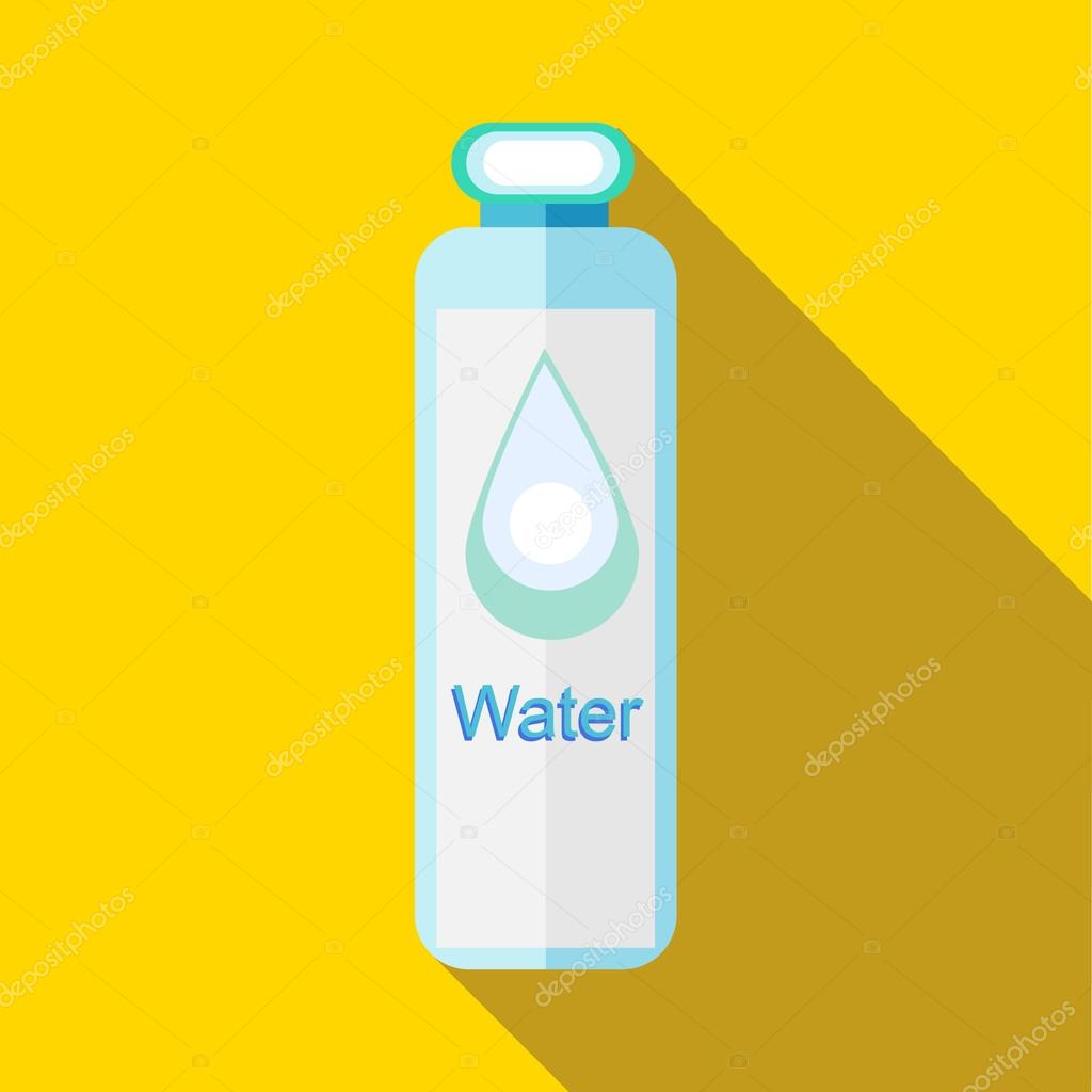 Bottiglia di icona di acqua in stile piano — vettoriali stock ... Acqua in stile