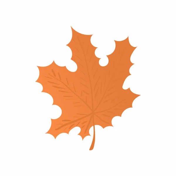 Oranje maple leaf pictogram, cartoon stijl — Stockvector