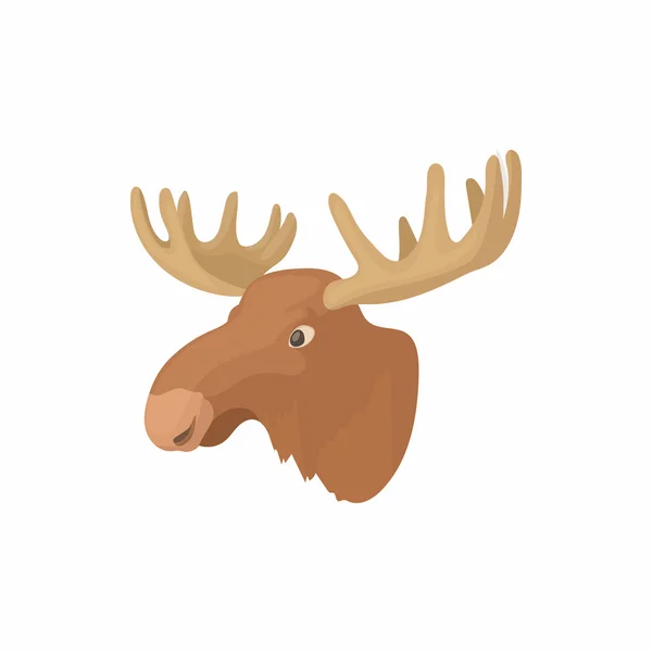 Head of elk icon, cartoon style — Stock Vector