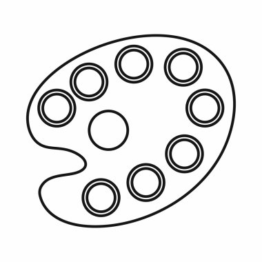 Resim paleti simgesi, anahat stili