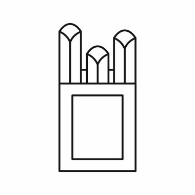 Karton kutu simgesi, anahat stili tebeşirler