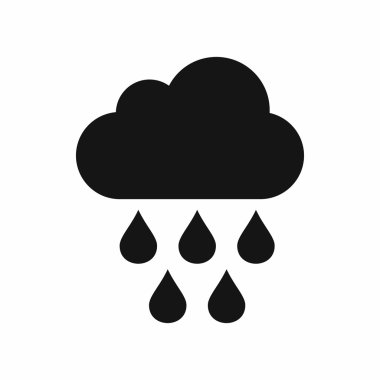 Simge, basit tarzı bulut ile yağmur damlaları