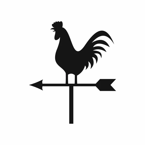 Veleta meteorológica con icono de polla, estilo simple — Vector de stock