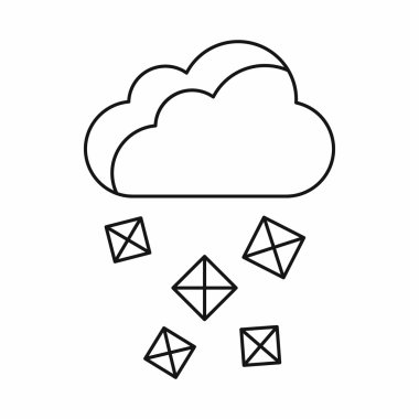Cloud and hail icon, outline style clipart