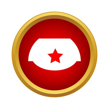 Kırmızı yıldız simgesi basit tarzı ile kap