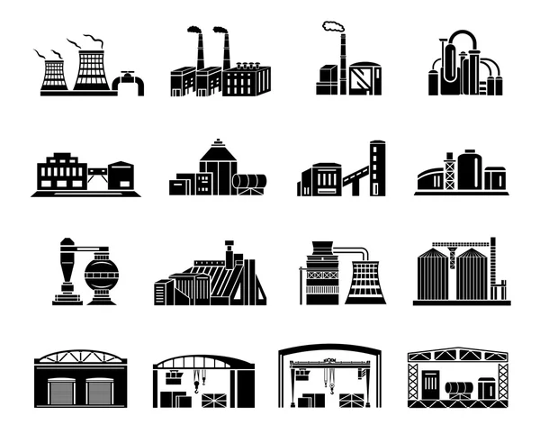 Fábrica y edificios de producción — Vector de stock