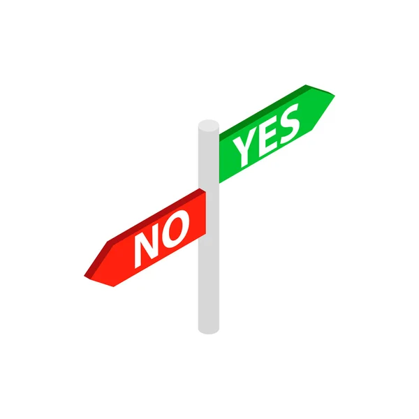 Sign yes no icon, isometric 3d style — Stock Vector