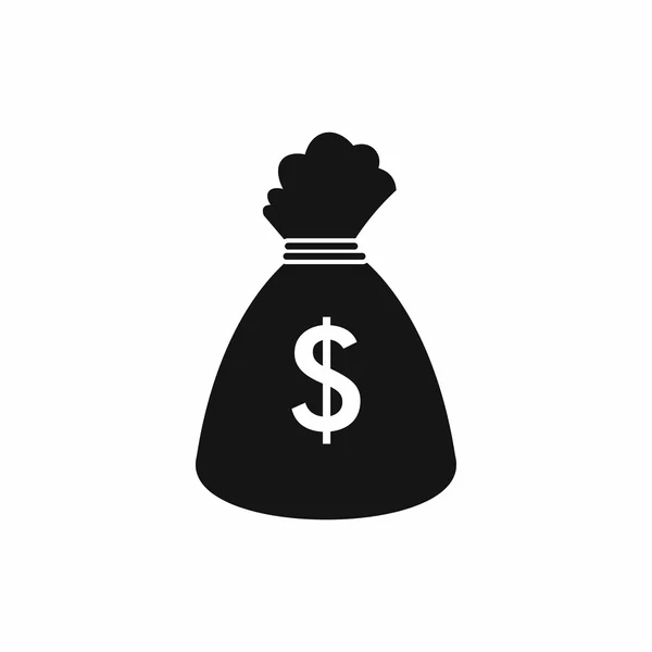 Geld tas pictogram, eenvoudige stijl — Stockvector