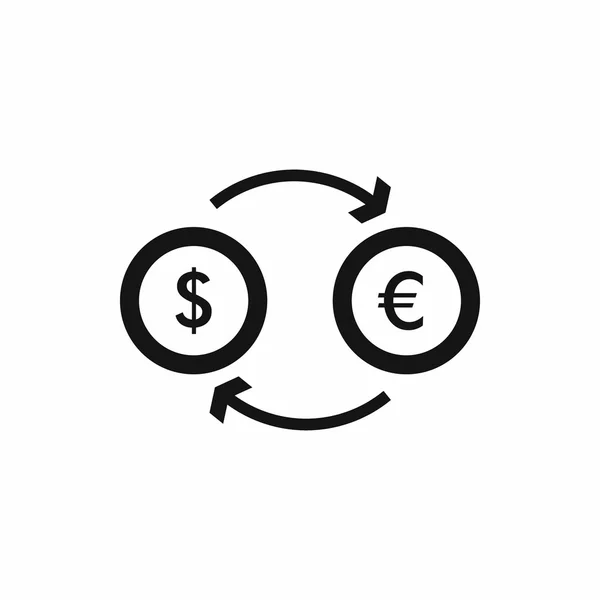 Euro dólar euro icono de cambio, estilo simple — Archivo Imágenes Vectoriales