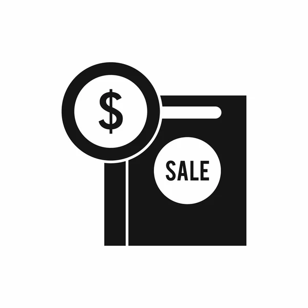 Sinal de dólar e saco de compras para ícone de venda — Vetor de Stock