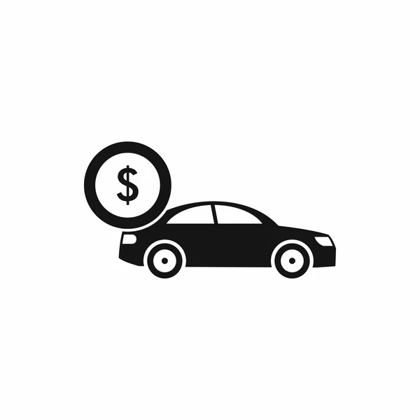 Icono de signo de coche y dólar, estilo simple — Vector de stock