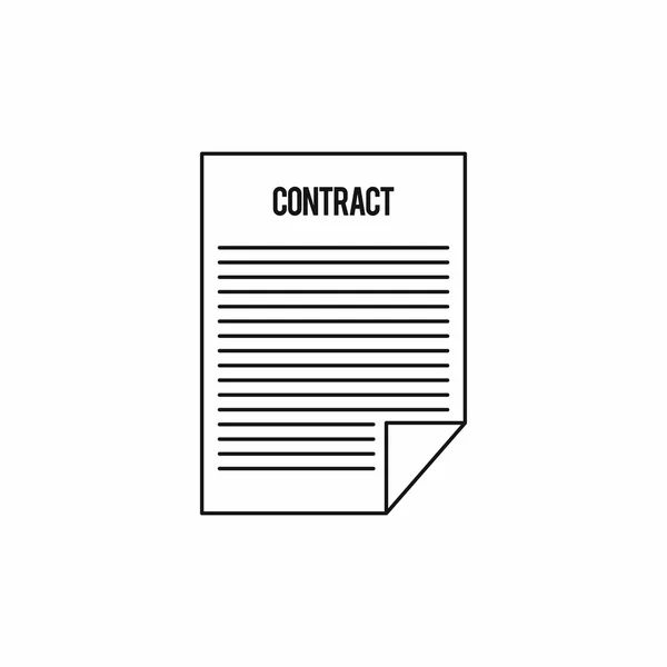 Icône du contrat, style contour — Image vectorielle