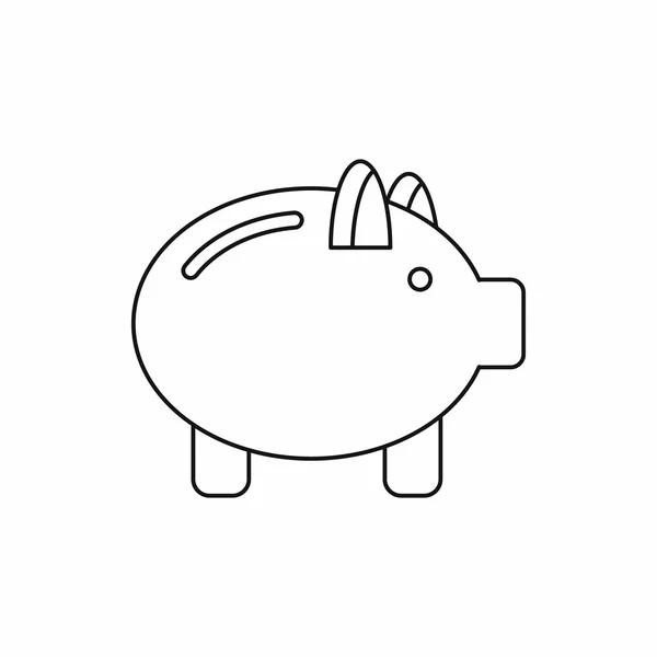 돼지 은행 아이콘, 골조 스타일 — 스톡 벡터