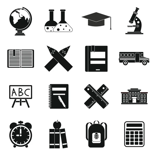 Conjunto de iconos escolares, ctyle simple — Vector de stock