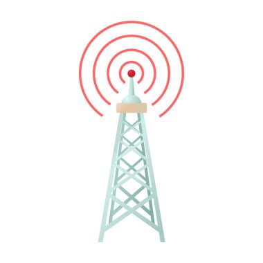 Radyo kulesi simgesi çizgi film tarzı