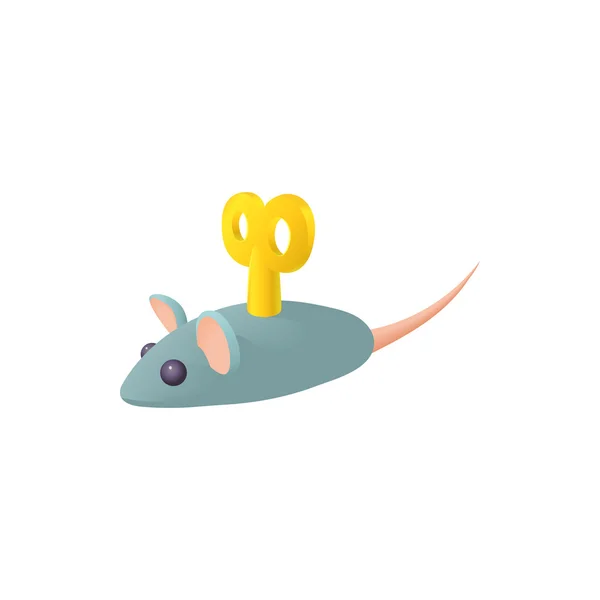 Κουρδιστό εικονίδιο ποντίκι σε ύφος κινούμενων σχεδίων — Διανυσματικό Αρχείο