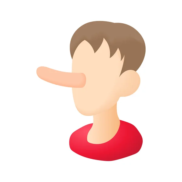 Homme nez longue icône dans le style de dessin animé — Image vectorielle