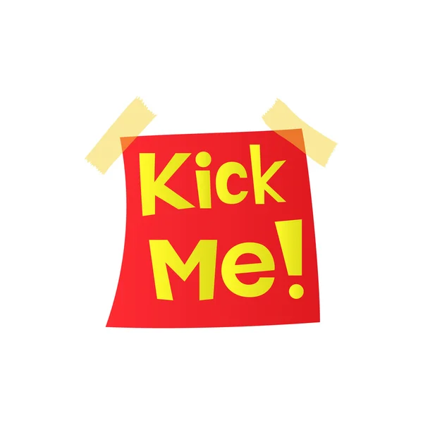 Kick me, april dwazen dag sticker pictogram — Stockvector