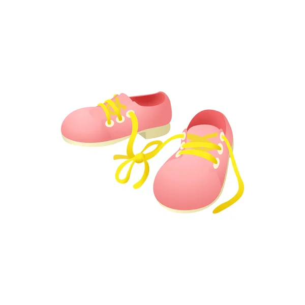 Rózsaszín cipőt cipőfűzővel együtt összekötözve ikon — Stock Vector