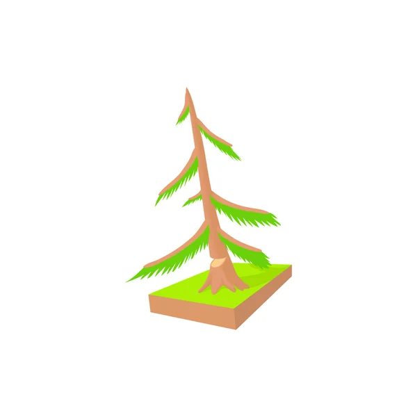 Pine zag gesneden pictogram, cartoon stijl — Stockvector