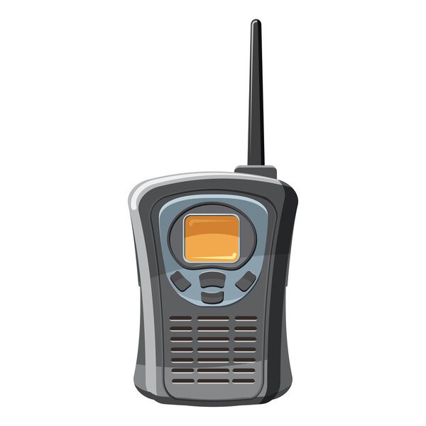 Portable handheld radio icon, cartoon style