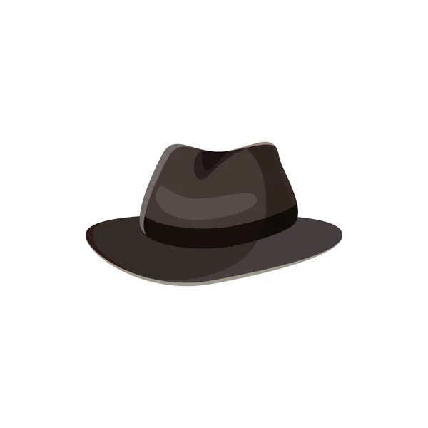 Cappello icona nero in stile cartone animato — Vettoriale Stock