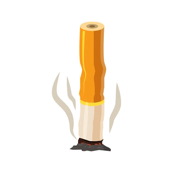 Ícone de bunda de cigarro no estilo dos desenhos animados — Vetor de Stock