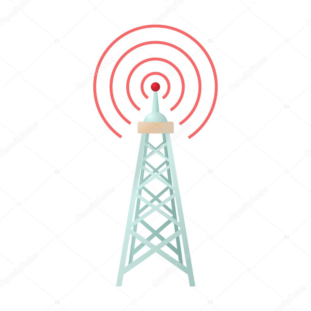 Icono de torre de radio en estilo de dibujos animados 2024