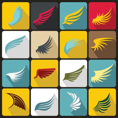 Kanat Icons set, düz ctyle