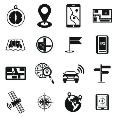 Gezinti Icons set, basit ctyle