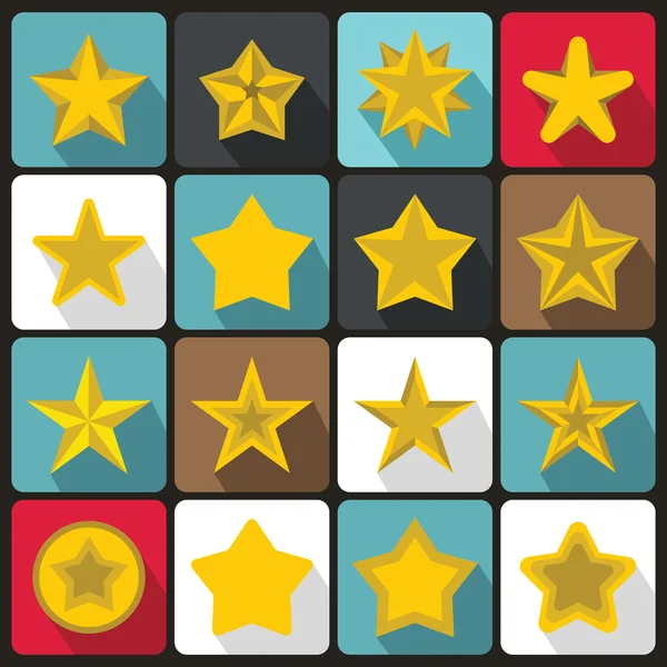 Set di icone stellari, ctyle piatto — Vettoriale Stock