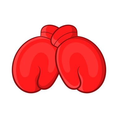 Kırmızı boks eldivenleri simgesi, karikatür tarzı