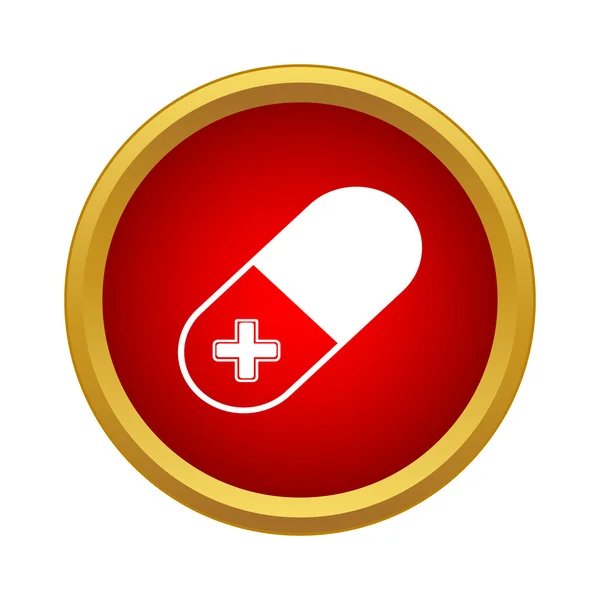 Icono de la píldora, estilo simple — Vector de stock