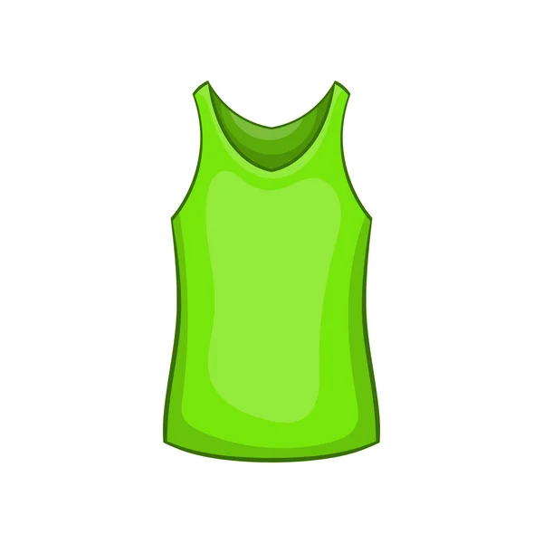 Camiseta verde para hombre icono, estilo de dibujos animados — Vector de stock