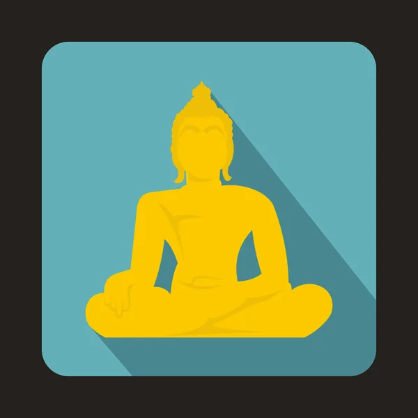 Standbeeld van Boeddha zittend in lotus pose pictogram — Stockvector