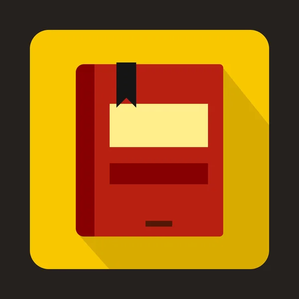 Icono de libro rojo cerrado en estilo plano — Vector de stock