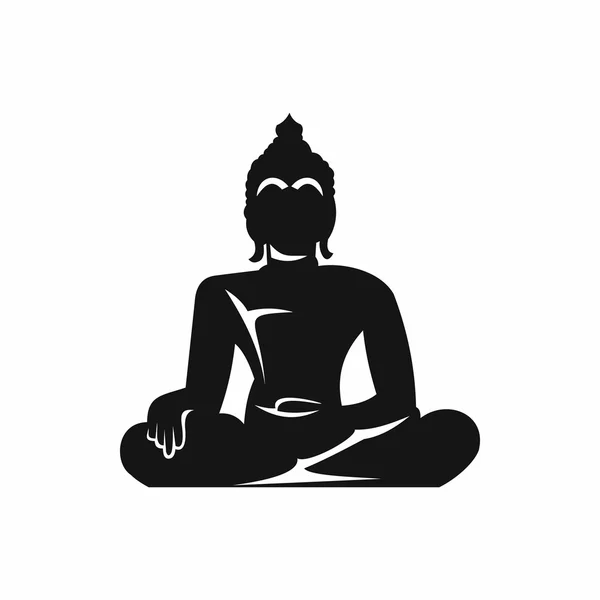 佛陀坐在莲花姿势图标的雕像 — 图库矢量图片