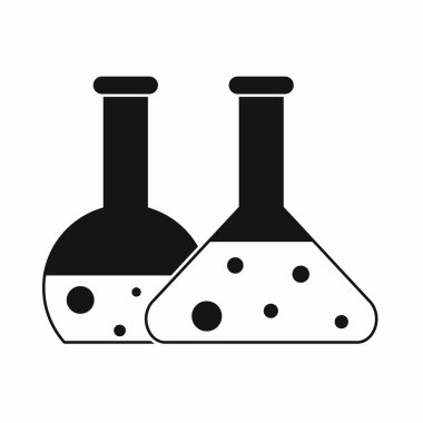 Şeffaf şişe simgesi, basit siyah