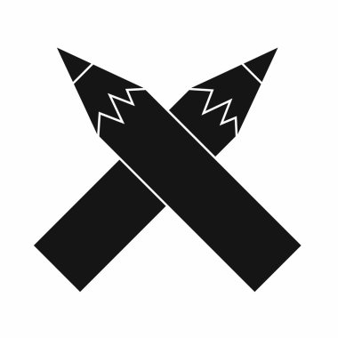 İki çapraz kalem simgesi, basit tarzı