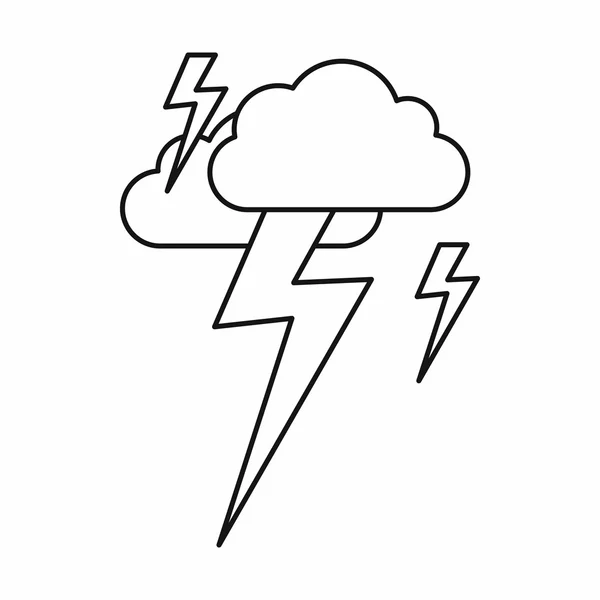 Wolke und Blitz-Ikone, Umriss-Stil — Stockvektor