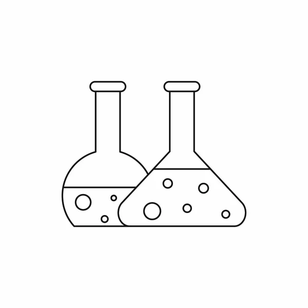 透明的烧瓶图标，大纲黑 — 图库矢量图片