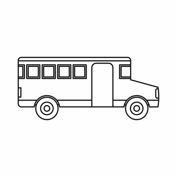 Icône bus scolaire, style contour — Image vectorielle