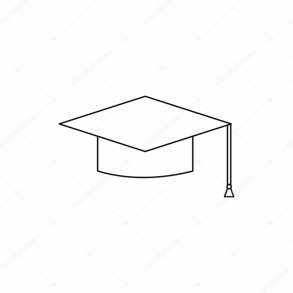 Download Graduation cap icon, outline style — Stock Vector © ylivdesign #116518728