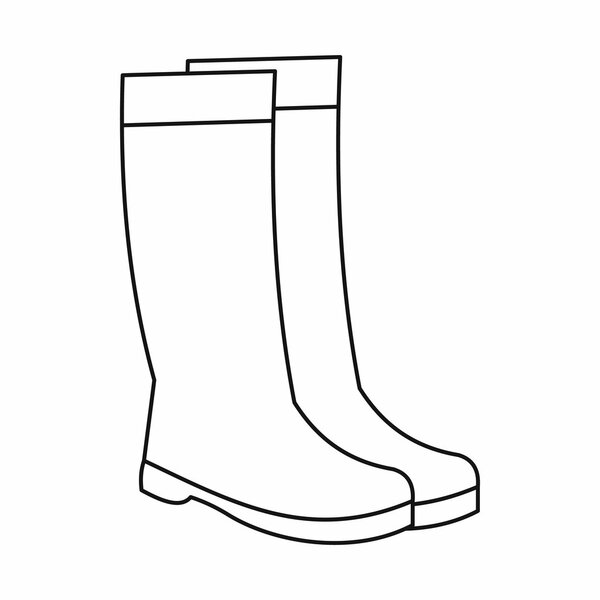 Rubber boots icon, outline style