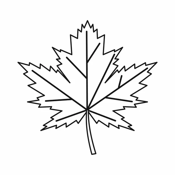 Maple leaf icon, outline style — Stock Vector