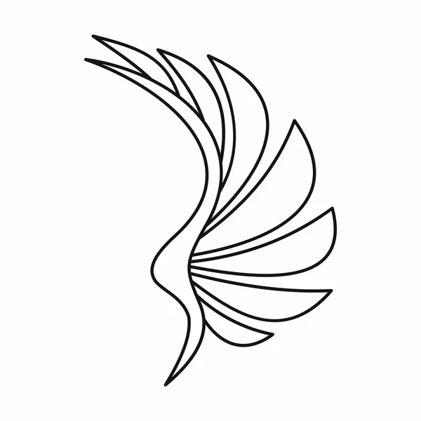 Vleugel pictogram, Kaderstijl — Stockvector