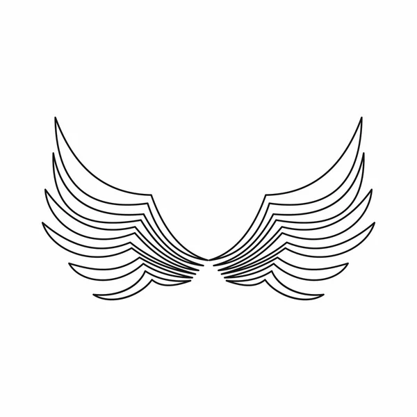 Flügel-Ikone, Umriss-Stil — Stockvektor