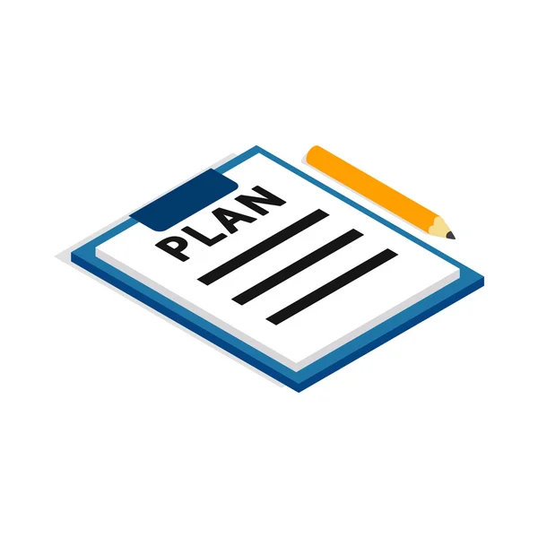 Document plan icon, isometric 3d style — Stock Vector