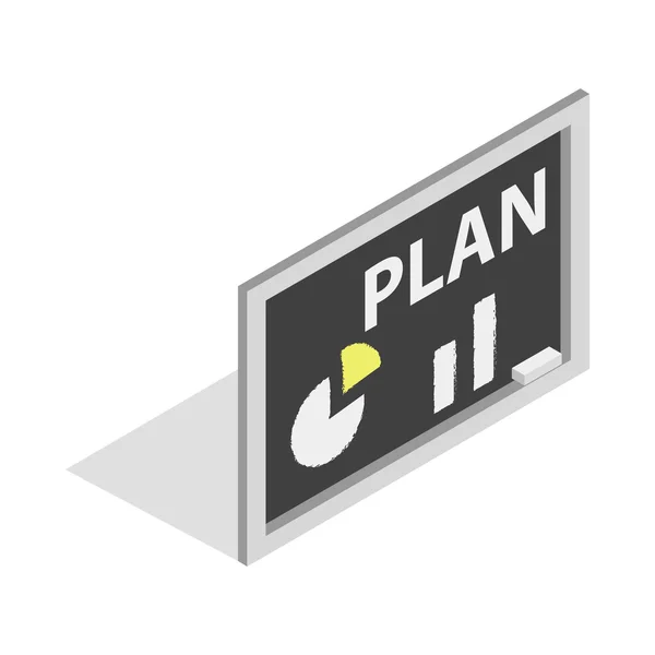 Bord met plan pictogram, isometrische 3D-stijl — Stockvector